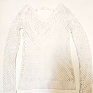 EUC WORN 1X!  WOMEN'S GUESS  V NECK "CROCHET" SWEATER SZ S